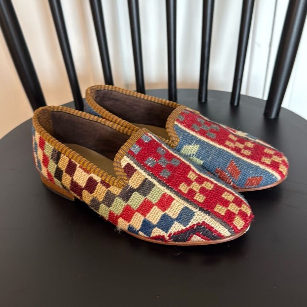 Anthropologie Artemis Designs Havana Smoking Loafers $268 one of a kind 6 - Picture 2 of 11